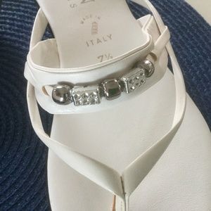 Italian Shoemakers White "Madonna" Sandals 7.5